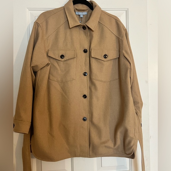 Antonio Melani Noelle Shirt Jacket Shacket Classic Camel Medium NWT - Picture 2 of 5